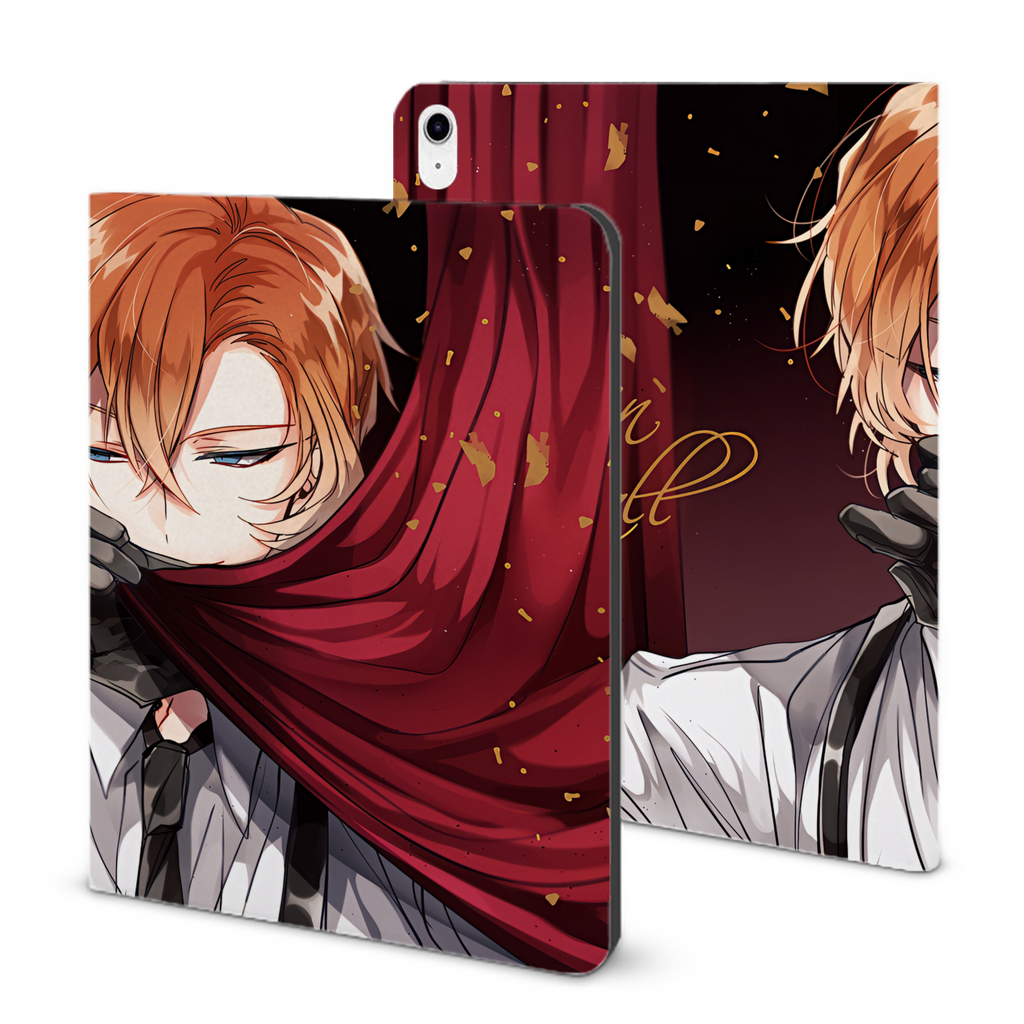 （画像用） 文豪ストレイドッグス Bungo Stray Dogs IPad ケース ブック型 PUレザー TPU 耐衝撃 軽量 薄型 ペン収納なし 全面保護 IPad 各モデル対応
